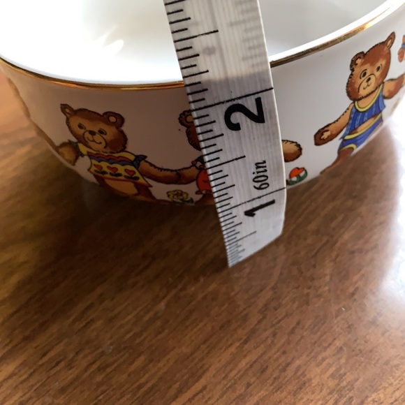 Vintage Kids Teddy Bear plate bowl cup set Child’s stone we are serving set 1985 - Picture 13 of 15